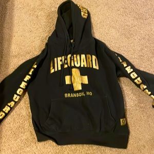 Black and Gold Life Guard Hoodie